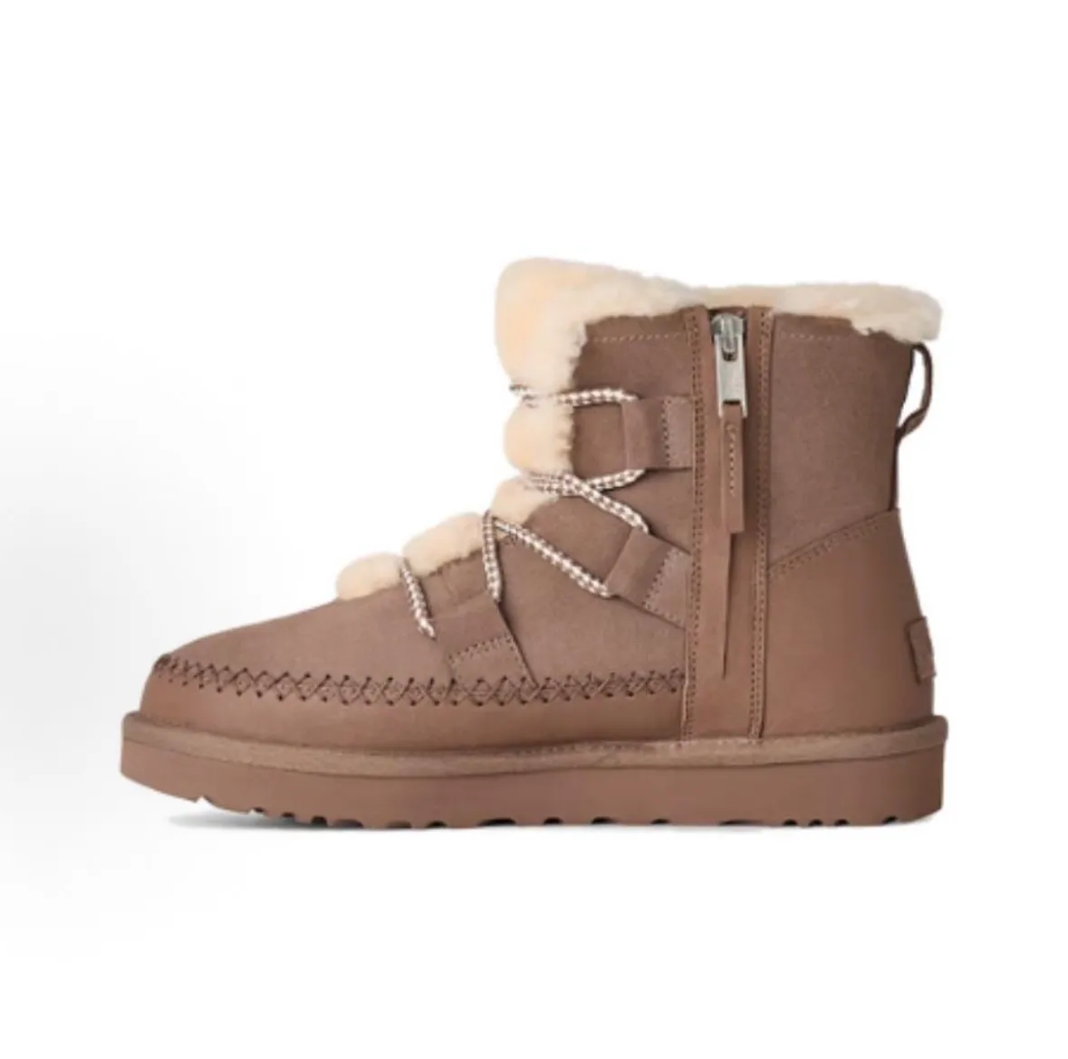 Self-pickup💰640 UGG Classic Novelty Split Cow Leather Round Toe Thick Sole Short Tube Snow Boots Women’s Reindeer Brown Arrive❗️